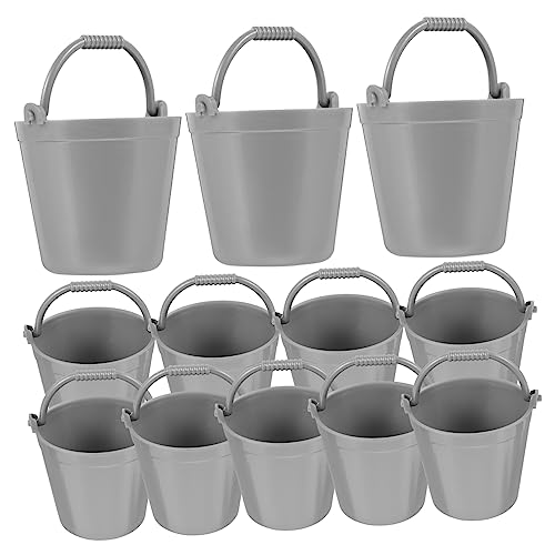 UPKOCH 12St Puppenhaus-Eimer waschen Wasser Schwimmbad Reifen Deckel wischeimer künstliche Mini-Eimer Miniatur-Fake-Eimer Mini-Fassstütze aus Kunststoff Miniatur-Eimer Plastik von UPKOCH