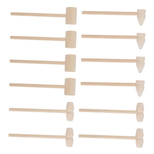UPKOCH 12Stücke Holzhammer für Mini Hämmer für Kreative Spielaktivitäten und Kulinarische Anwendungen für Heimdekoration und Krabbenöffnen von UPKOCH