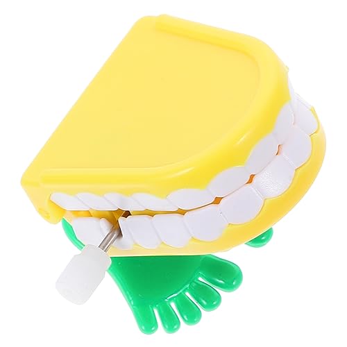 UPKOCH 12st Halloween Uhrwerk Halloween-Aufkleber Halloween-Party-Spiele Zwerge Plüsch Füllstoffe Bausatz Spielzeugzähne Halloween-schlüsselanhänger Yellow Plastik von UPKOCH
