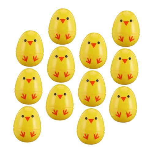 UPKOCH 12st Küken Bedruckte Eier Korb Spiele Eier Eierbecher Sehr Raupe Blase Zauberstab Eierhalter Seifenblasenmaschine Partygeschenke Passende Eier Mini- Plastik Yellow von UPKOCH