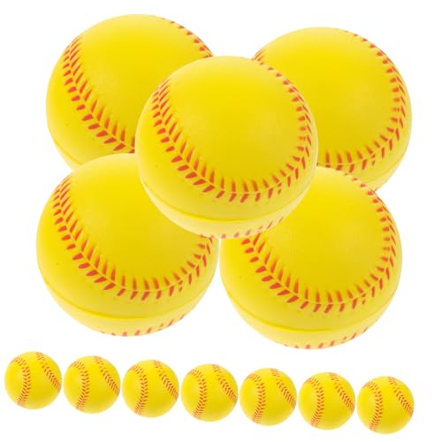 UPKOCH 12st Schwamm-Baseball Softball Wettkampf-Baseball Ball Flummi Baseball Trainieren Baseball Ball Trainingsbälle Baseball Üben Weiche Kleine Baseballbälle Pu Yellow von UPKOCH