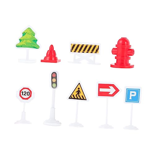 UPKOCH 12st Verkehrsschild Mikrospielzeug Verkehrszeichen Spielzeug Straßensperre Aus Kunststoff Spielzeuge Miniaturen Miniaturspielzeug Kidcraft-spielset Straßenschild Kleinkind Plastik von UPKOCH