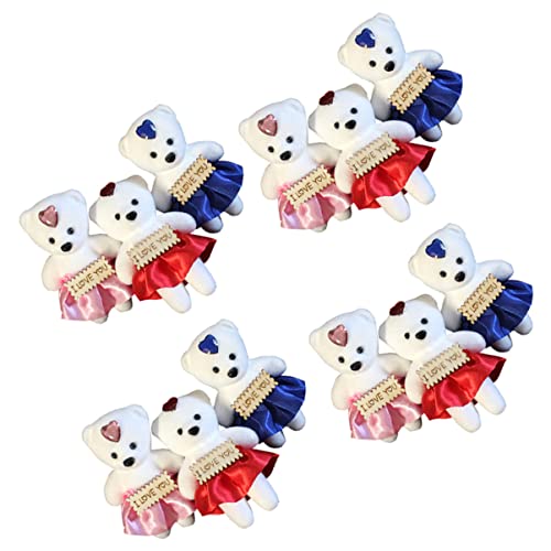 UPKOCH 12st Zubehör Für Kurze Samt Bären Kranzverzierung Bärenpuppe DIY Liefert Cartoon Bär Ornament Puppe Blumenstrauß Dekoration Heimdekorationen Blumensträuße Tragen Puppe von UPKOCH