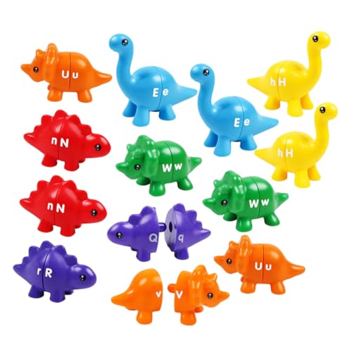 UPKOCH 13 Stück Teiliges Dinosaurier Buchstaben Lernspielzeug für Robustes Frühförderspielzeug zur Buchstabenerkennung Fördert Hand Augen Koordination und Sortierfähigkeiten für von UPKOCH