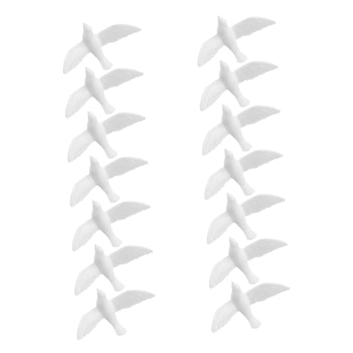 UPKOCH 14 Stück Teiliges Miniatur Tauben Figuren Detailreiche Weiße Vogelmodelle aus Harz und Flexibel für Puppenhäuser Moos Dekoration Feengarten Miniaturlandschaften und DIY von UPKOCH