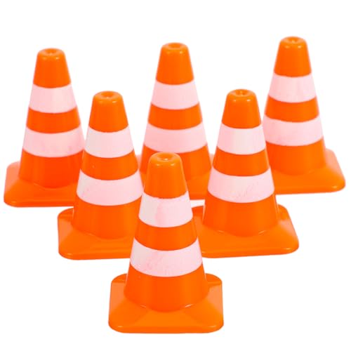 UPKOCH 14 Teiliges Verkehrszeichen Baustellen Spielzeugkegel Verkehrszeichen Spielzeugauto Straßenkegel Für Mini Blöcke Straßensperren Bauschilder &Amp; Orange Abs von UPKOCH