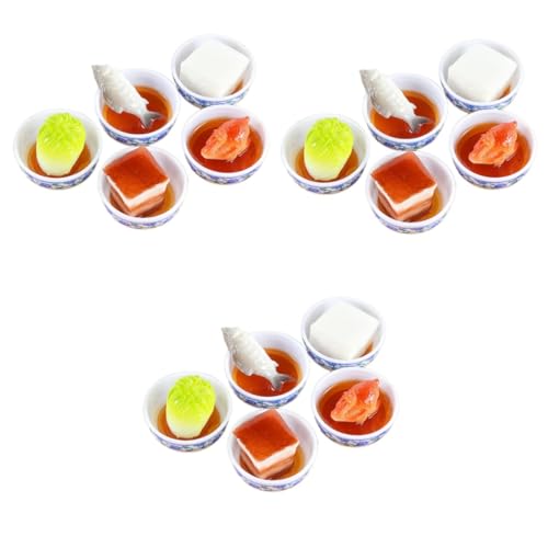UPKOCH 15 STK Einfaches Lebensmittelmodell Spielzeuge Mini- -küchenzubehör Gefälschtes Essen Simuliertes Mini-Essen Spielhausfigur Essensspielzeug Vorgeben Fischsuppe Puppenhaus PVC von UPKOCH
