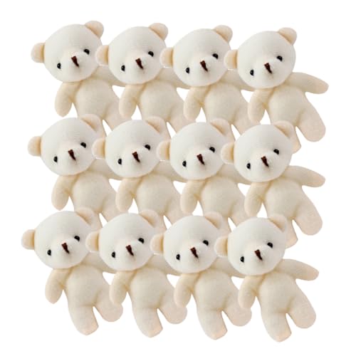 UPKOCH 15 Stück Bärenanhänger abschleppwagen anhänger Plush plüschtiere autodeko tragen Karikatur Raupe ausgestopft kleine Bären Bärenpuppenanhänger Stoff Weiß von UPKOCH