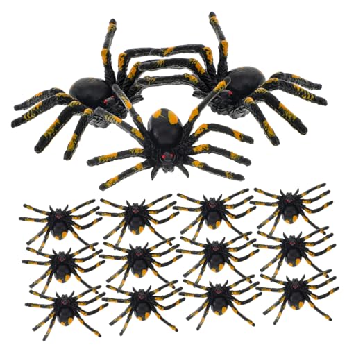 UPKOCH 15 Stück Simulationsspinne Spinnen Streich beängstigend scherzen gefälscht Halloween Scherzartikel Halloween Dekoration Halloween-Spinne Halloween-Dekorationen Plastik von UPKOCH