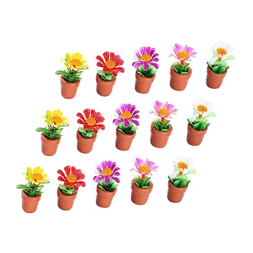 UPKOCH 15 Stück Teiliges Miniatur Pflanzen Puppenhaus Dekoration Mini Bonsai Modell Mikrolandschaft Dekorativer Blumentopf für Mini Garten und DIY Basteln von UPKOCH
