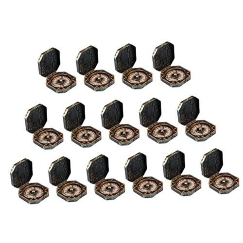 UPKOCH 15 Stück Teiliges Piratenkostüm Kompass aus Kunststoff Wasserdichtes Partyzubehör für Kindergeburtstag Halloween und Cosplay Robuste Piraten Spielzeugkompasse mit Antikem Look von UPKOCH