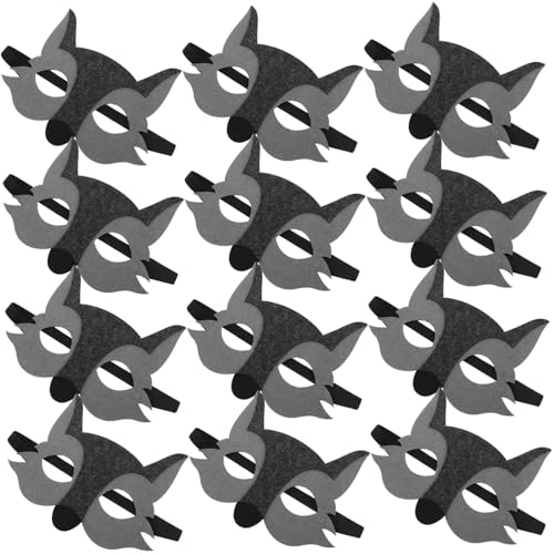 UPKOCH 15 Stück Teiliges Wolf Halbgesichts-maskenset für Elastischem Band Realistische Graue Tiergesichtsmaske Wiederverwendbar und Leicht zu Reinigen für Kindergarten Rollenspiele und von UPKOCH