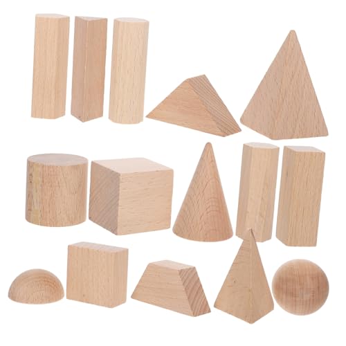 UPKOCH 15 Teilige Buchenholzblöcke Bauen Natürliche Holzwürfel Geometrische Mathematikwerkzeuge Für Den Vorschulbereich Lernspielzeug Für Heimwerkerarbeiten Frühes Lernen Eltern von UPKOCH