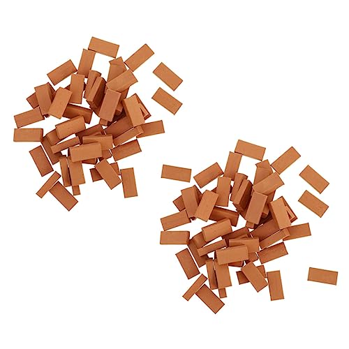 UPKOCH 150 Stück Mini-Steine Schaumstein Ziegel Wand Miniaturgebäude Miniatur aus rotem Backstein Simulationsbaustein DIY Miniatur Stein Kleiner Miniaturstein Puppenhaus-Steine Ton von UPKOCH