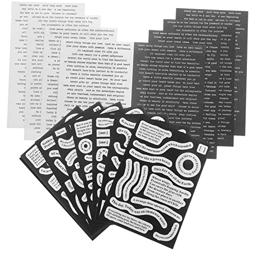 UPKOCH 16 Blätter Texthandbuch Aufkleber Retro Scrapbooking Aufkleber Für Erwachsene Tagebuch Aufkleber Journaling Aufkleber Zarte Aufkleber Zitat Aufkleber Für Journaling von UPKOCH