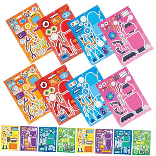 UPKOCH 16 Blatt Cartoon -Roboter -Puzzle dekorative Puzzle-Aufkleber Roboter Dekorationen Roboteraufkleber Cartoon -Musteraufkleber dekorative Aufkleber Roboter-Aufkleber Roboterhandwerk UPKOCH 16 Blatt Cartoon -Roboter -Puzzle dekorative Puzzle-Aufkleber Roboter Dekorationen Roboteraufkleber Cartoon -Musteraufkleber dekorative Aufkleber Roboter-Aufkleber Roboterhandwerk von UPKOCH