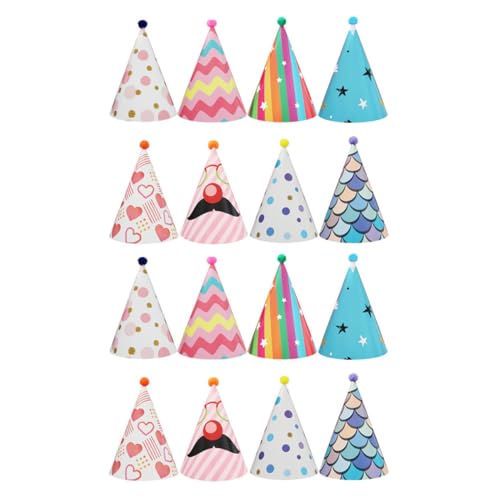 UPKOCH 16 Stück Teiliges Set Kindergeburtstagshüte mit Bunten Pompons DIY Papierhüte für Festlichkeiten Partydekoration und Fotoshootings UPKOCH 16 Stück Teiliges Set Kindergeburtstagshüte mit Bunten Pompons DIY Papierhüte für Festlichkeiten Partydekoration und Fotoshootings von UPKOCH