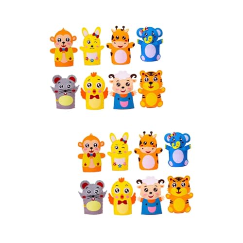UPKOCH 16 Teiliges DIY Handpuppen Materialset aus Sicherem Vliesstoff Kreatives Bastelset mit Cartoon Motiven Fördert Feinmotorik und Frühkindliche Entwicklung für Eltern Junge von UPKOCH