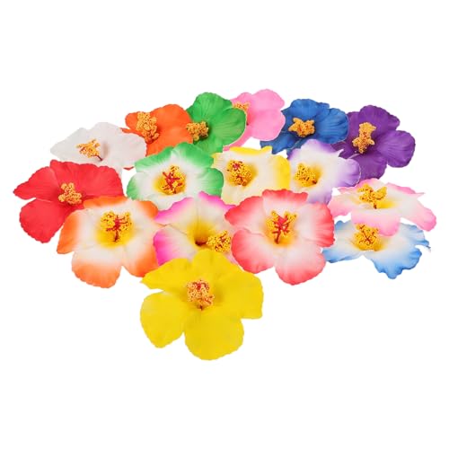 UPKOCH 17 Stück Teiliges Künstliches Hibiskusblumen Hawaiianische Tischdekoration Tropische Sommerparty Diy Deko Vielseitige Fake Blumen für Strand und Luau Feiern Farblich Gemischt von UPKOCH