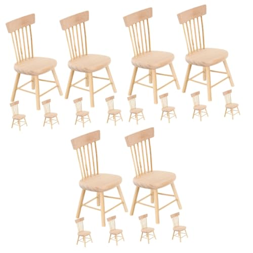 UPKOCH 18 STK Puppenstubenstuhl Puppenhaus liefert Sachen Mini-Stühle zum Basteln Micro mikrowe Möbel Mini-Stuhl-Modell Miniaturstuhl aus Holz hölzern Ornamente schmücken Requisiten von UPKOCH