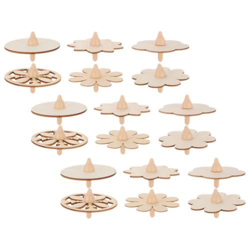 UPKOCH 18 Stück Teiliges DIY Holzkreisel Bemalen Unfertiger Gyro Sicheres Holzspielzeug für Jungen und Mädchen Tragbar Kreatives Bastelspielzeug von UPKOCH