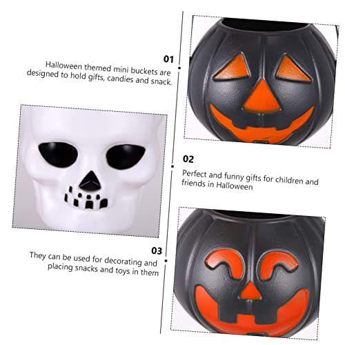 UPKOCH 18 Stück Teiliges Halloween Mini Eimer Tragbare Kleine Süßigkeitentöpfe in Schwarz und Weiß Vielseitige Halloween Dekoration für Partydeko und Snacks Robustes Material für Outdoor von UPKOCH