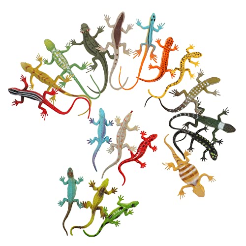 UPKOCH 18 Stück Teiliges Set Realistischer Kunststoff Eidechsenfiguren Lebensechte Reptilien Dekoration für Garten Party und Lernspielzeug von UPKOCH