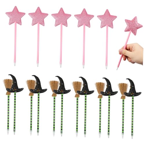 UPKOCH 18 Teiliges Festliche Kugelschreiber mit Streifenmuster Hexenhut Besen und Stern Design Vielseitige Schreibwaren für Halloween und Valentinstag Kindgerechte Party und UPKOCH 18 Teiliges Festliche Kugelschreiber mit Streifenmuster Hexenhut Besen und Stern Design Vielseitige Schreibwaren für Halloween und Valentinstag Kindgerechte Party und von UPKOCH