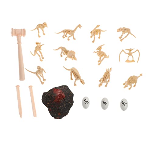 UPKOCH 19 Stück Ausgrabungsset Dinosaurier Skelett Teilig Archäologisches Grabungsset Kreatives Digging Toy für Jungen Mädchen Lernspielzeug Kreativität und Vorstellungskraft von UPKOCH