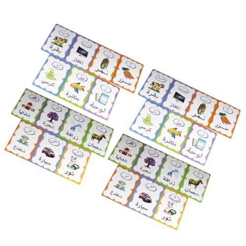 UPKOCH 1 Satz Arabische Wörter Flash Karten für Kinder Lernspielzeug für Mädchen Alphabet Spielzeug Interaktive Pädagogische Lernkarten von UPKOCH