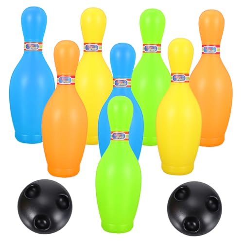 UPKOCH 1Satz Bowling Flaschen Bälle Kegelspielzeug Für Kleinkinder Lernspielzeug Für Drinnen Und Draußen Fördert Körperkoordination von UPKOCH