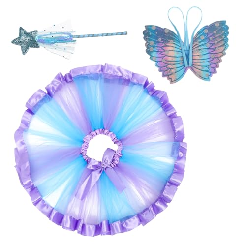 UPKOCH 1satz Tüllrock Mit Schmetterlingsflügeln Für Mädchen Verkleidungskostüm Outfit Für Geburtstagsfeiern Und Fantasievolles Spiel Inklusive Tutu Und Feenflügel von UPKOCH