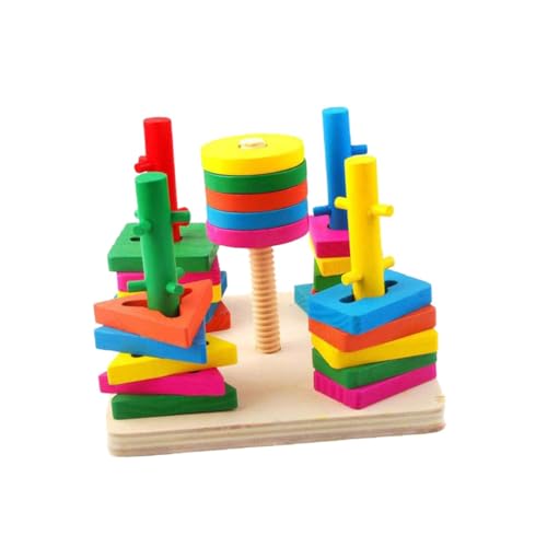 UPKOCH 1satz Holz Geometrische Formen Spielzeug Für Junge Mädchen Lernspielzeug Zur Farberkennung Und Formzuordnung Pädagogisches Holzspielzeug Für Kreatives Spielen von UPKOCH