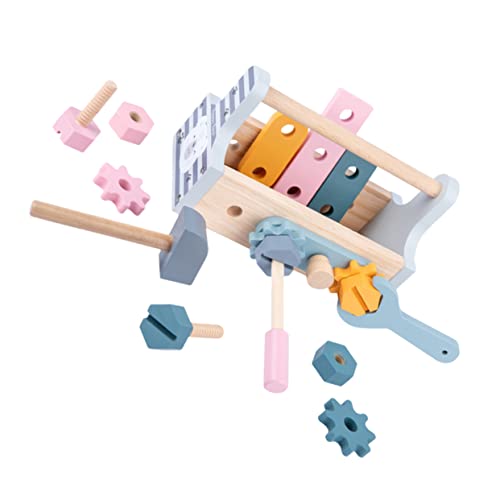UPKOCH 1Satz Holzspielzeug Set für Multifunktionale DIY Werkzeugkiste mit Design Pädagogisches Konstruktionsspielzeug für Kleinkinder Motorischen von UPKOCH