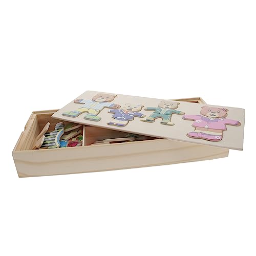 UPKOCH 1Satz Holztierrätsel Kreatives Tierpuzzle mit Wechselbarer Kleidung für Montessori Fördert Hand Augen Koordination für Jungen und Ab Jahren Langlebig von UPKOCH