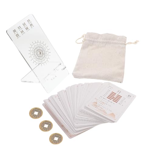 UPKOCH 1Satz I Ging Wahrsagekarten Set mit Hexagrammen Traditionelle Chinesische Orakelkarten für Sammelkarte und Standfuß für und von UPKOCH