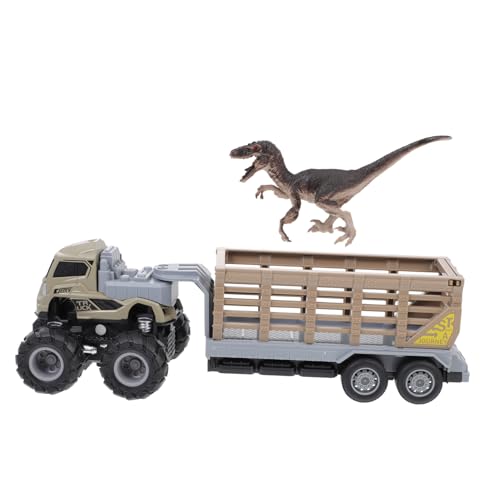 UPKOCH 1Satz Inertial Truck Toy mit Tiermodell Anhänger Fahrzeugspielzeug für Geburtstagsgeschenke und Familienaktivitäten Leicht zu Bedienen Montage von UPKOCH