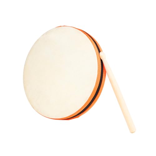UPKOCH 1Satz Klopf und Musikinstrument für Handtrommel mit Schaffell und Holz Pädagogisches zur Musikalischen Früherziehung für Jungen und Spielstöcke von UPKOCH