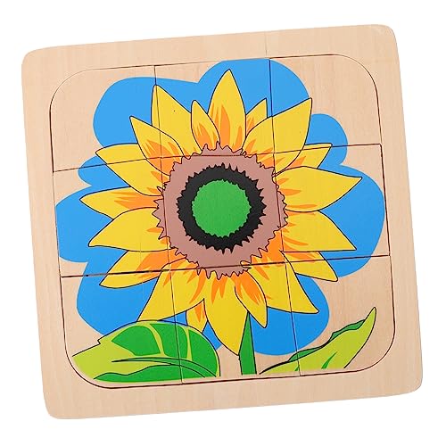 UPKOCH 1Satz Mehrschichtiges Holzpuzzle Lernspielzeug mit Cartoon Design für Fördert Kreativität und Hand Augen Koordination Hochwertiges Holz für Frühes Lernen von UPKOCH