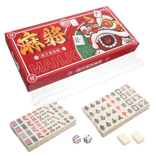 UPKOCH 1Satz Mini Mahjong Set für Unterwegs Tragbares Chinesisches Mahjong mit Spielsteinen für Partys und Freizeit Fördert Soziale Interaktion und Spaß von UPKOCH