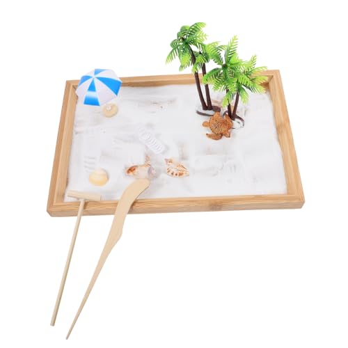 UPKOCH 1Satz Mini Sandkasten für Desktop Stressabbau und Kreative im Büro oder Zuhause Sand und Meerestierfiguren für Zen Garten Deko von UPKOCH