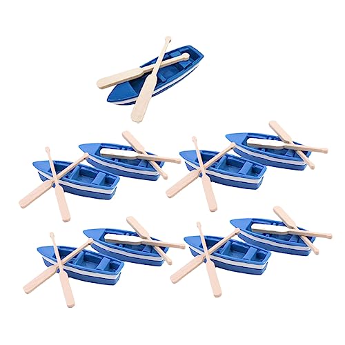 UPKOCH 1Satz Miniatur Boot Teiliges DIY Landschaftsornament mit Blauen Booten und Paddeln Kreative Stranddeko für Garten und Zuhause für Entspannende DIY Projekte von UPKOCH