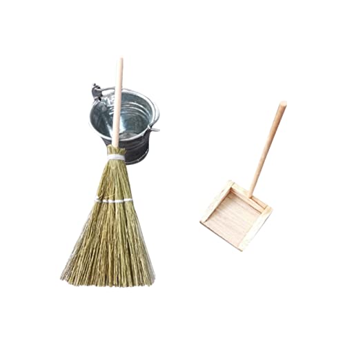 UPKOCH 1Satz Reinigungswerkzeug Teiliges Zubehör Mit Besen Eimer Für DIY Mini Hausdekoration Langlebig Und Detailgetreu Für Szenen Und von UPKOCH