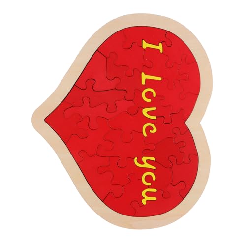 UPKOCH 1Satz Rotes Herz Puzzle aus Holz Valentinstag Hochzeitsdeko und Kreatives Puzzle für Romantische Tischdekoration und Geduldsspiel von UPKOCH