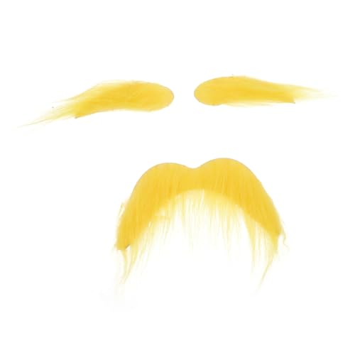 UPKOCH 1Satz Selbstklebendes Schnurrbart für Opa Kostüm und Halloween Feiern Realistische Gelbe Augenbrauen und Bart Wiederverwendbar für Partys und Cosplay Events von UPKOCH