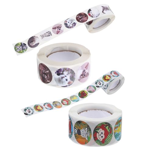 UPKOCH 1Set Cartoon Tieraufkleber Aufkleber Cartoon Aufkleber Ornamente Für Aufkleber Für Nagelaufkleber Ornament Ermutigungsaufkleber Kupferplattenaufkleber 4 Rollen von UPKOCH