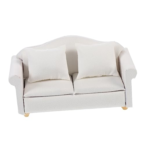 UPKOCH Puppenhaus-mini-Sofa Im Maßstab 1:12 Weißer Stoff Couch Miniatur-landschaftsmöbel Für Die Dekoration UPKOCH Puppenhaus-mini-Sofa Im Maßstab 1:12 Weißer Stoff Couch Miniatur-landschaftsmöbel Für Die Dekoration von UPKOCH