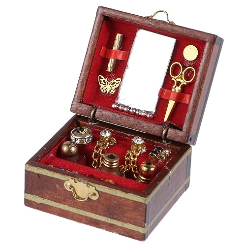UPKOCH 1 Stück Mini-schmucketui für Mädchen Accessoires Damen Modell Mini- Spielzeug Aus Holz Legierung Stoff Glasmaterial von UPKOCH