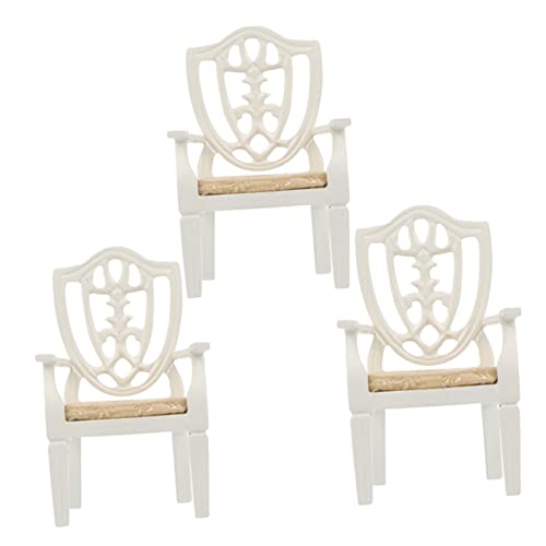 UPKOCH 1Stk Sessel Kinder Sicherheit sicherheitsleine für Kinder Puppenhaus-Miniaturmöbel Mini-Esstischstuhl Stühle Spielzeuge kleine Möbel Stuhl Spielzeug hölzern Modell Armlehne Weiß von UPKOCH