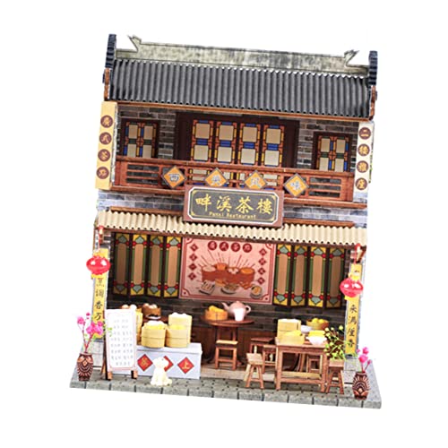 UPKOCH 1Stück Chinesisches Stil Hausmodell DIY Bausatz Für Traditionelles Tee Restaurant Handgemachtes Im Asiatischen Stil Kreative Bastelprojekte von UPKOCH